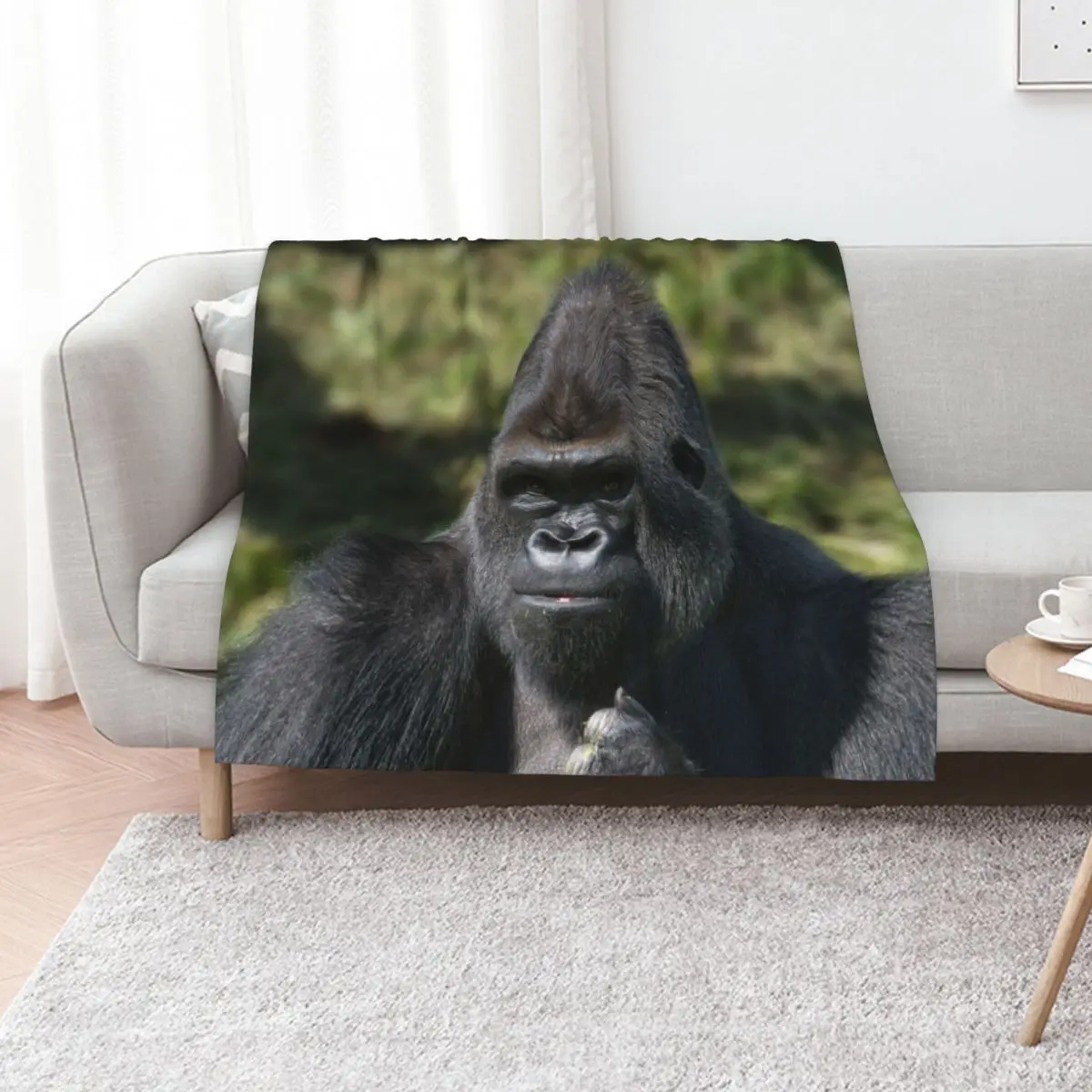 Silverback Gorilla Portrait Throw Blanket Baby for winter Kid'S Moving warm for winter Loose Blankets