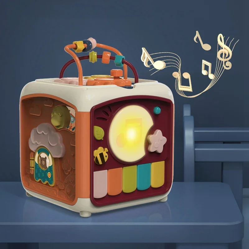 7 in 1 Educational Shape Sorter Musical Toy Counting Discovery Piano Toys For Kids Learning Baby Toys Activity Cube Toddler Toys
