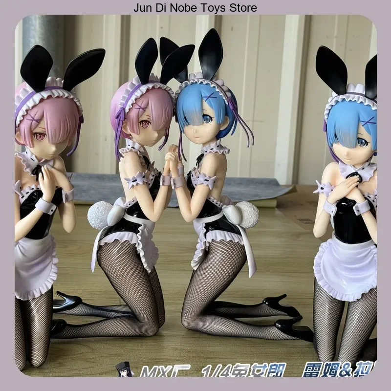 

Rem & Ram Re:Zero Bunny Kneeling Pose 1/4 Scale PVC Figure Statue 31.5cm, Desktop Decoration Gift