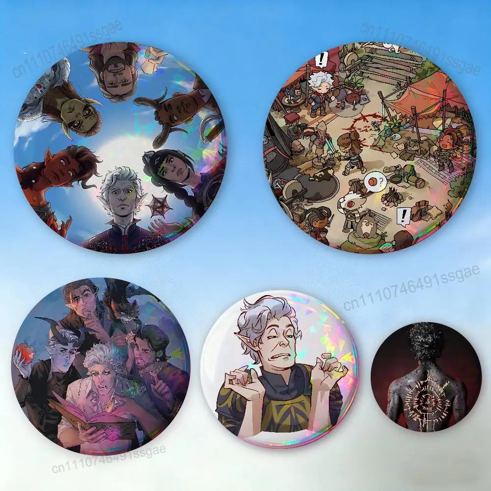B-Baldurs A-Astarion G-Gate Badges Personalized Handmade Round Brooches Pins Accessory 25mm 75mm 44mm 58mm 32mm