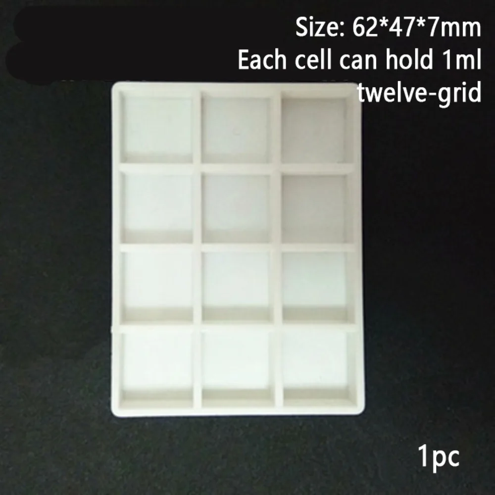 Small Portable Mini Watercolor Paint Box White/Transparent Color Square White Empty Plastic Paint Pan Painting Tool - view 5