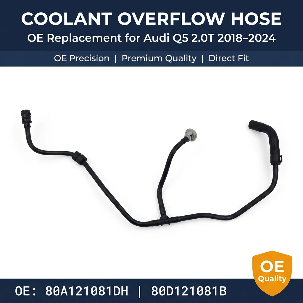 

NEW For Audi Q5 2.0 2018-2024 Coolant Overflow Water Tank Hose Radiator Pipe 80A121081DH Car Accessories Coolant Overflow Hose