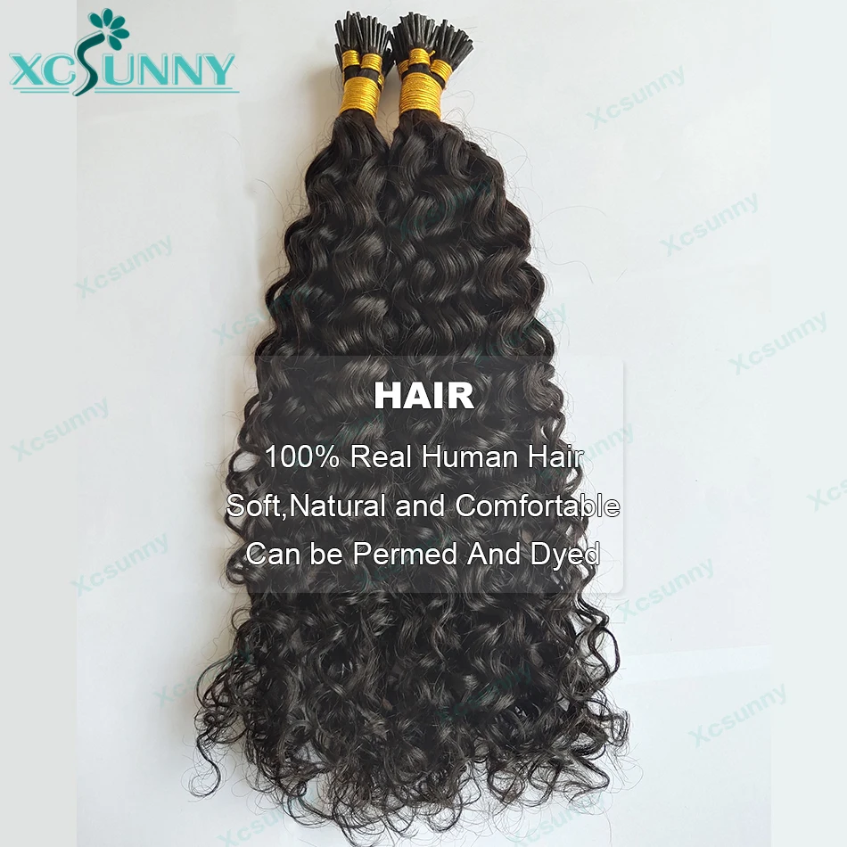 Itip Hair Extensions Human Hair Curly Microlink I Tip Hair Extensions Water Wave Burmese Stick Tip Hair Extensions For Women