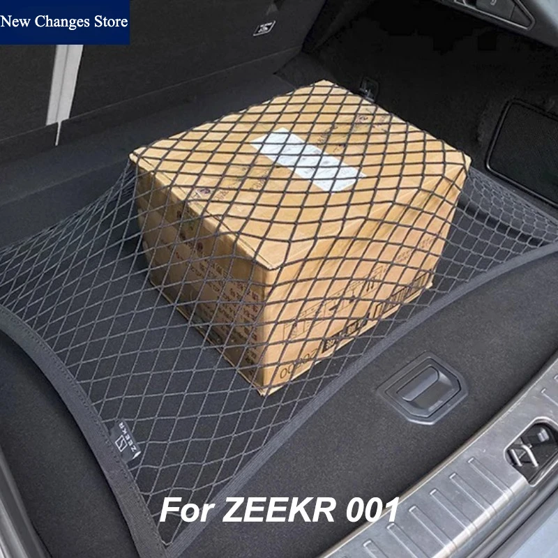 For ZEEKR 7X 001 007GT 2021-2026 Rear Trunk Net Bag Luggage Non-Slip Elastic Hanging Pocket Car Interior Accessories