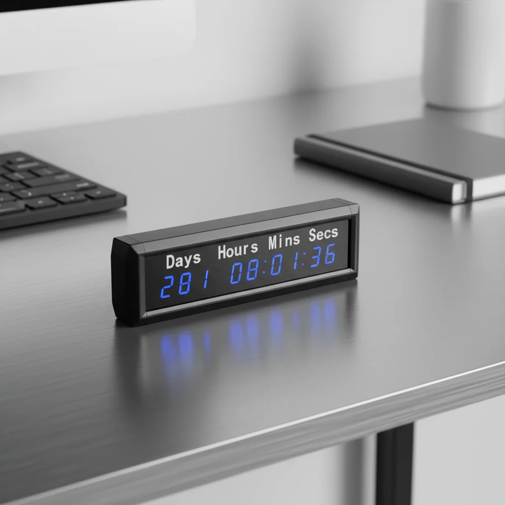 Aluminum Digital   Electric Desk Countdown Countup Days Hours Minutes Seconds Display Multi-Function Wall