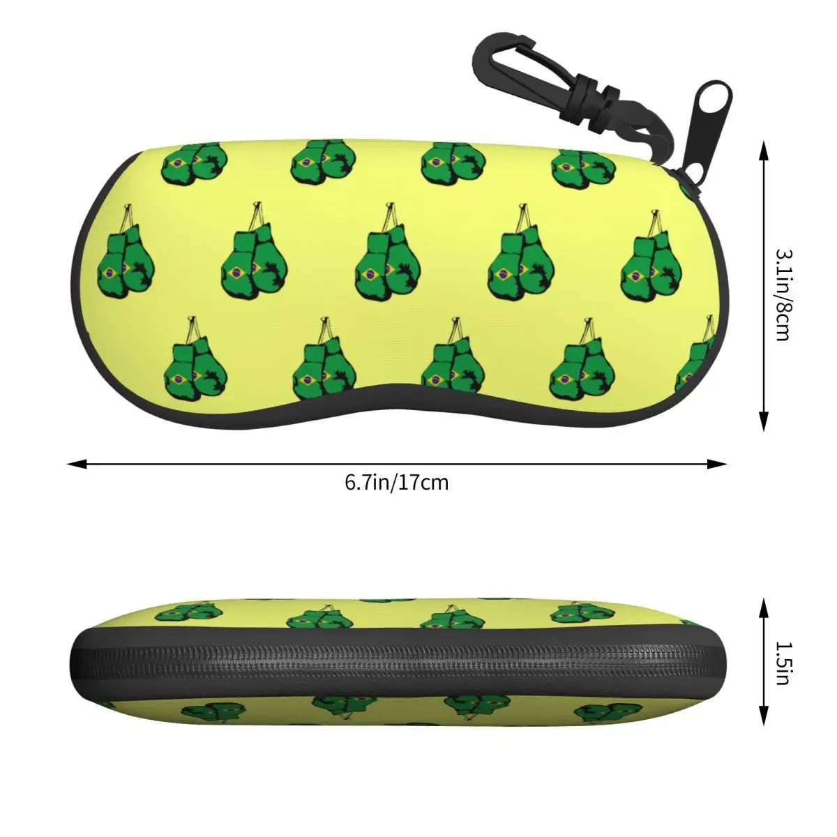 Custom Brazil Flag Glasses Case Cool Brazilian Boxing Gloves Shell Eyeglasses Case Sunglasses Box