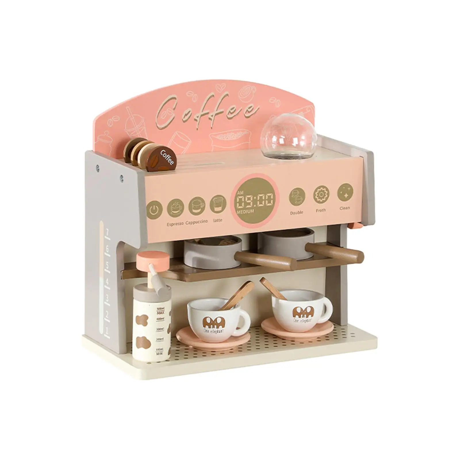 Child Coffee Maker Playset Play Kitchen Accessories for Gifts Girl and Boy