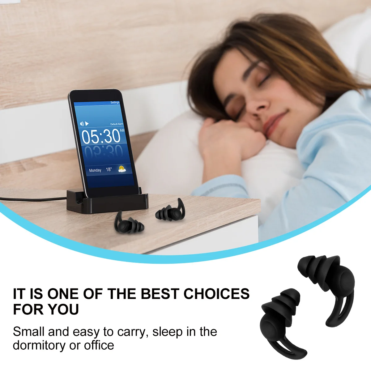 

1Pair Noise Cancelling Silicone Earplugs Washable Reusable Ear Plugs for Sleeping Snoring Offices Dormitory Reusable Earplugs