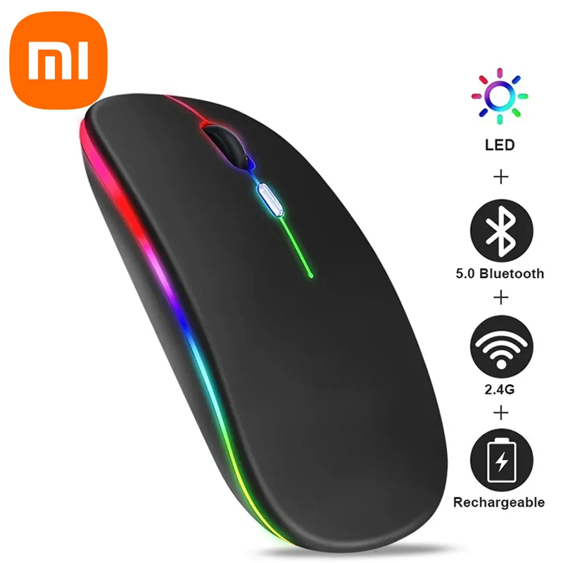 Xiaomi Bluetooth Dual-mode Wireless Mouse Rechargeable Silent Illuminated Wireless Mice For Laptop PC  Ergonomic Gaming Mouse