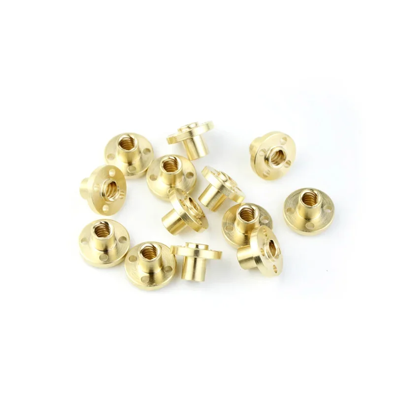 1PC High Quality Brass Flange Nut For T8 Lead Screw 3D Printer Parts lead 1 2 4 8 12 14mm