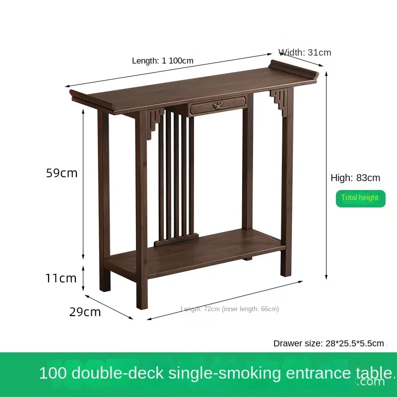 Nieuwe Chinese stijl offertafel voor de God of Wealth, bamboe en massief houten entreekast, moderne woonkamer Boeddhistische nich