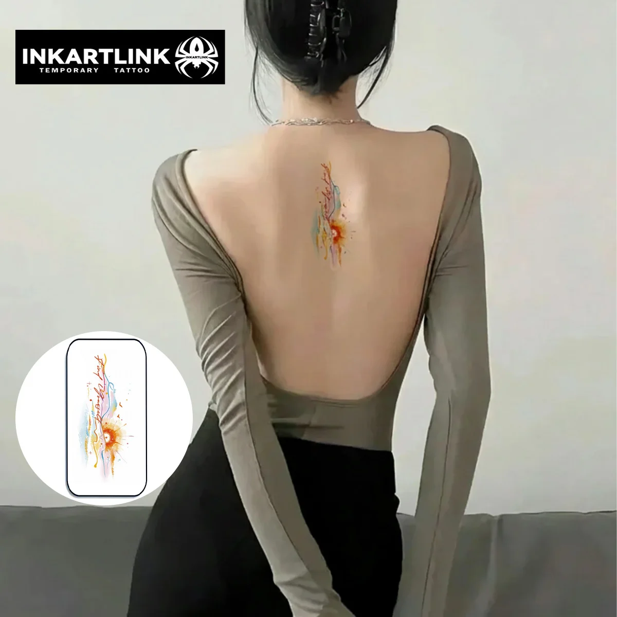 INKARTLINK Temporary Tattoo Stickers Waterproof Color Printing Art Landscape Painting Temporary Tattoo Party Supplies DIY Sticke