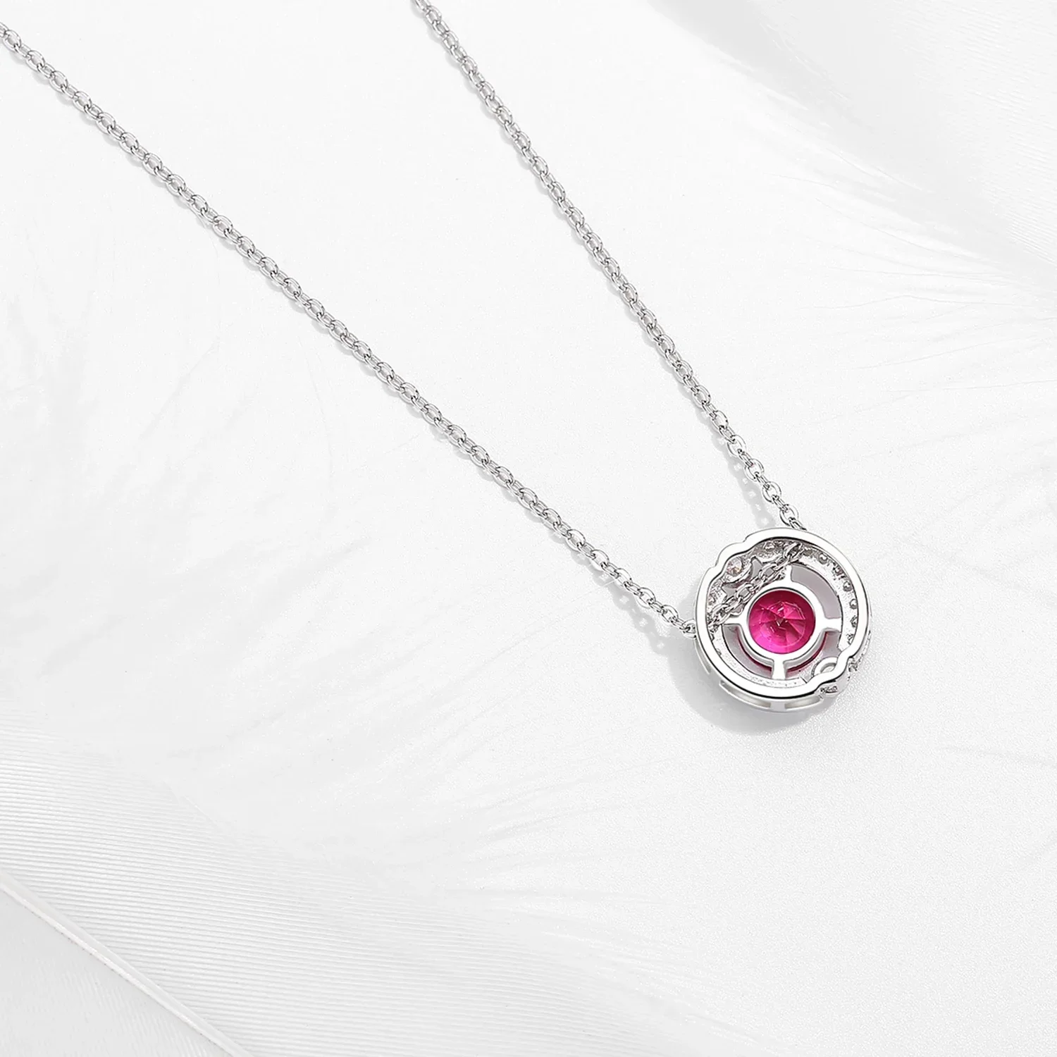 KALETINE Classic 925 Sterling Silver Necklace Women Designer Luxury Jewelry Bride Statement 12 Birthstone Necklace image 4