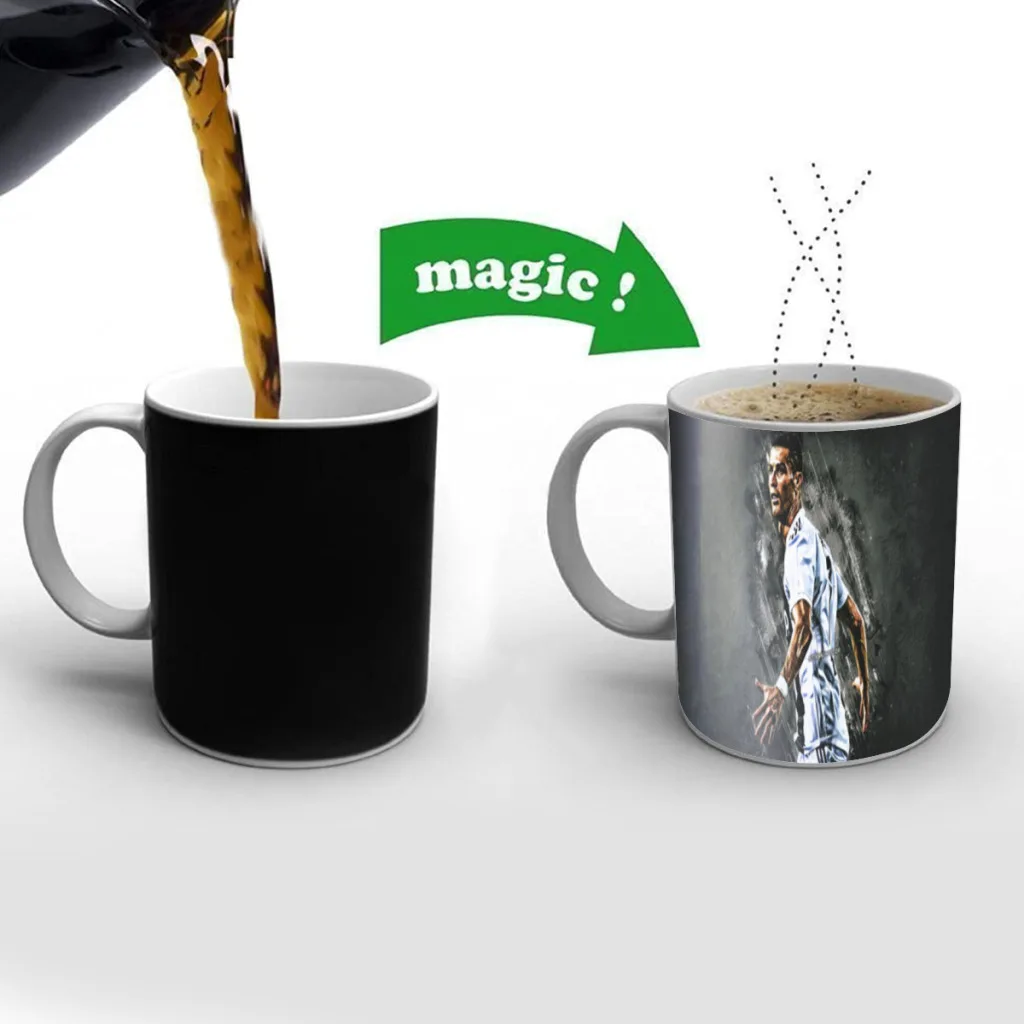 

CR7 Cristiano Ronaldo Magic Mug Changing Color Mug Coffee Tea Mug Temperature Color Changing Heat Sensitive Cup