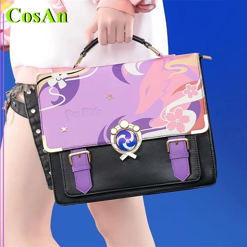 CosAn Game Genshin Impact Yae Miko Bag Cosplay Costume Message Bag Commuter Shoulder Pain Bag Role Play Clothing