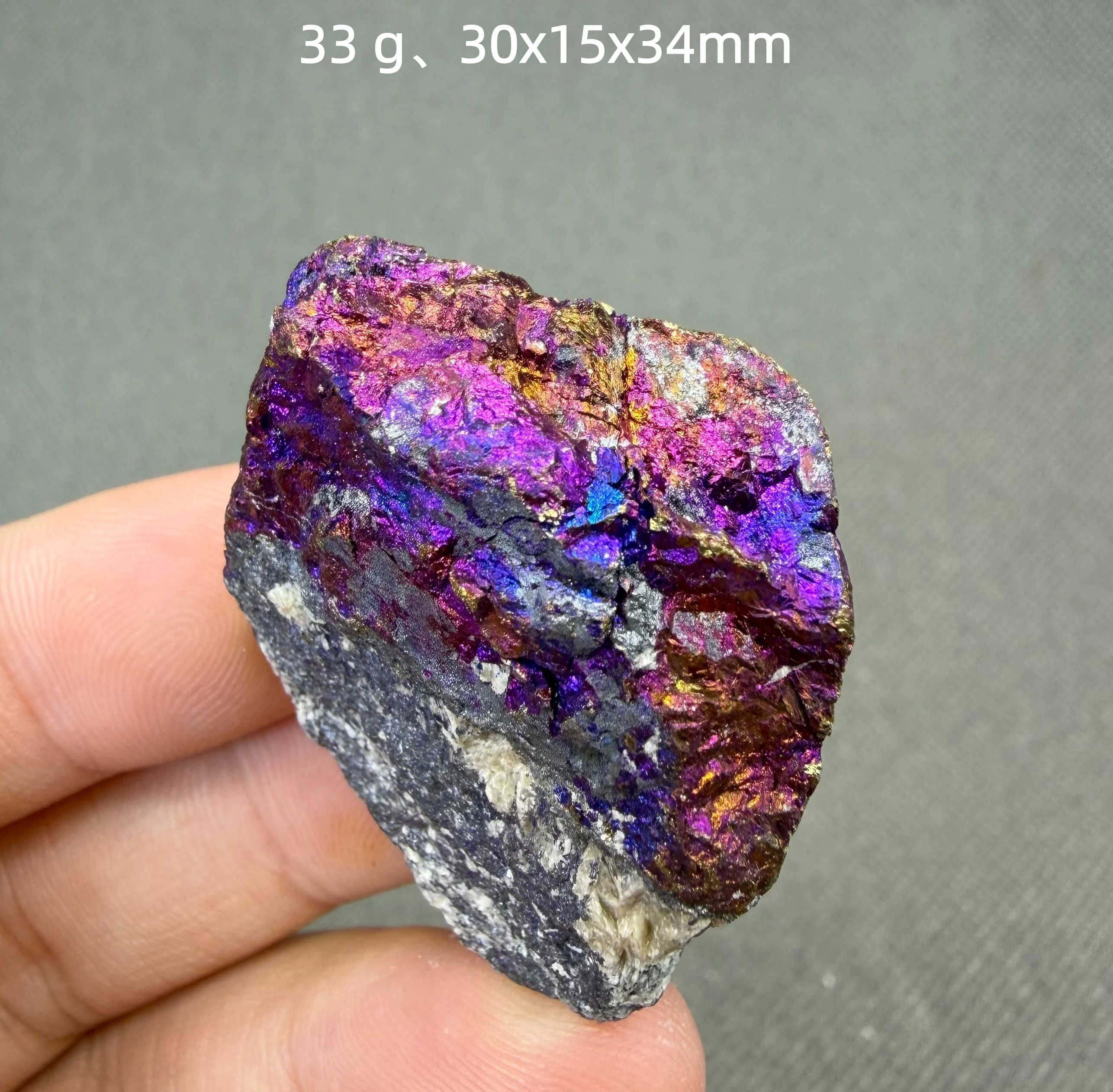 Bild 6: Seltener Bornit Natürlicher Kupfer-Mineralprobenexemplar Schillernder Regenbogen-Kristallcluster