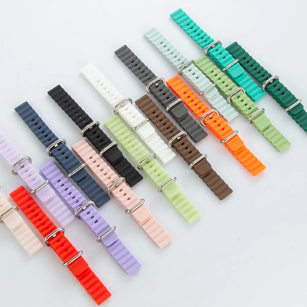 Adjustable Ocean Silicone Belt Replacement Needle Buckle Interface Strap Accessories Soft Wristband for Xiaomi Mi Band 8