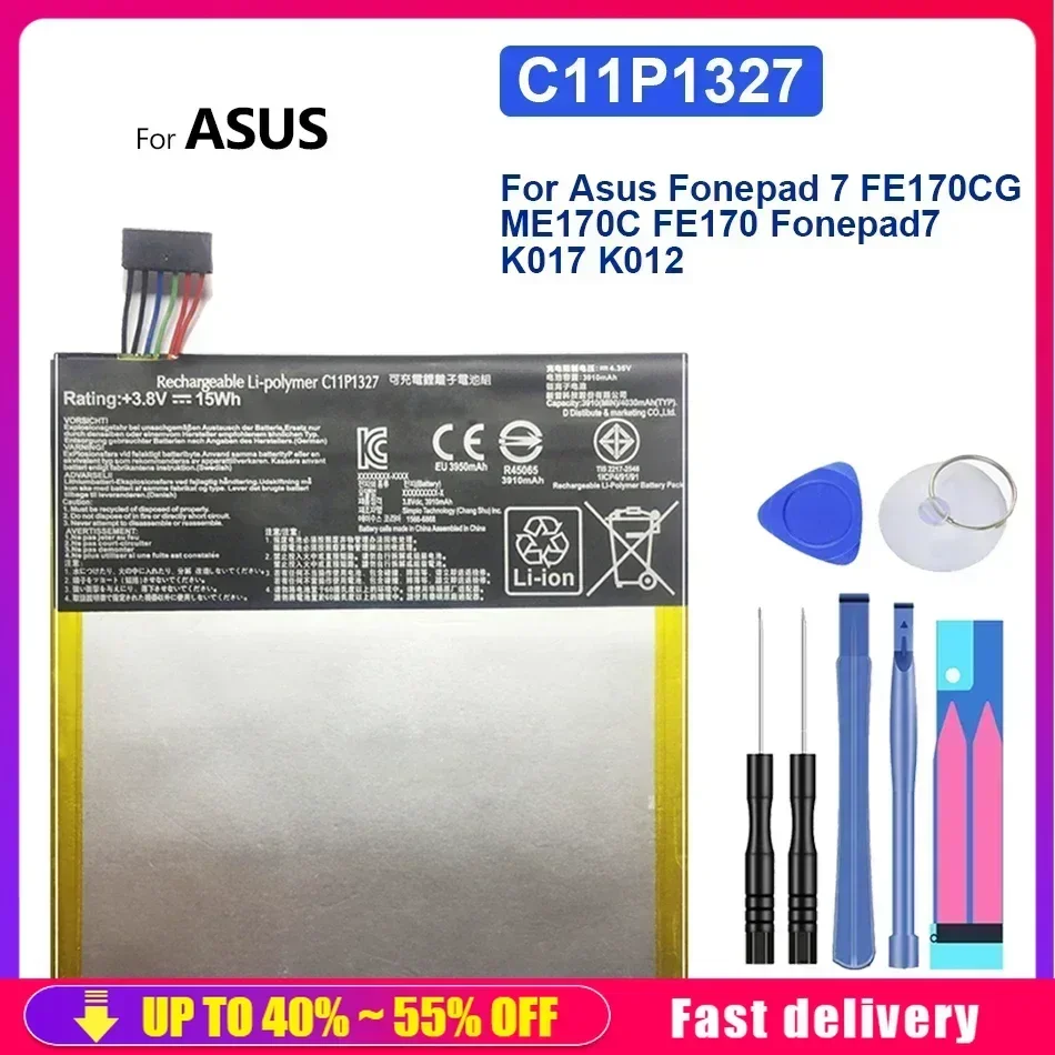 Rechargeable Tablet  Battery For Asus Fonepad 7 FE170CG ME170C FE170 Fonepad7 K017 K012 3910mAh Smartphone Battery