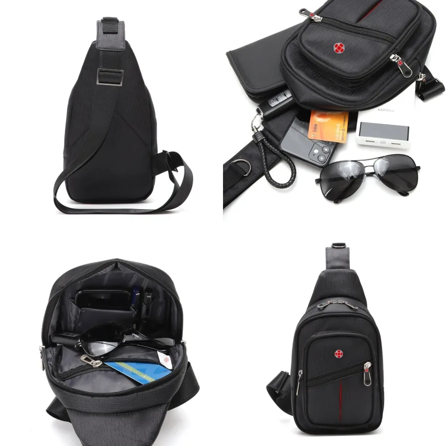 

【New style】Swiss Army Knife Family Chest Bag Multi-function body Bag Outdoor Sports Bag Business Men's Single Shoulder Bag