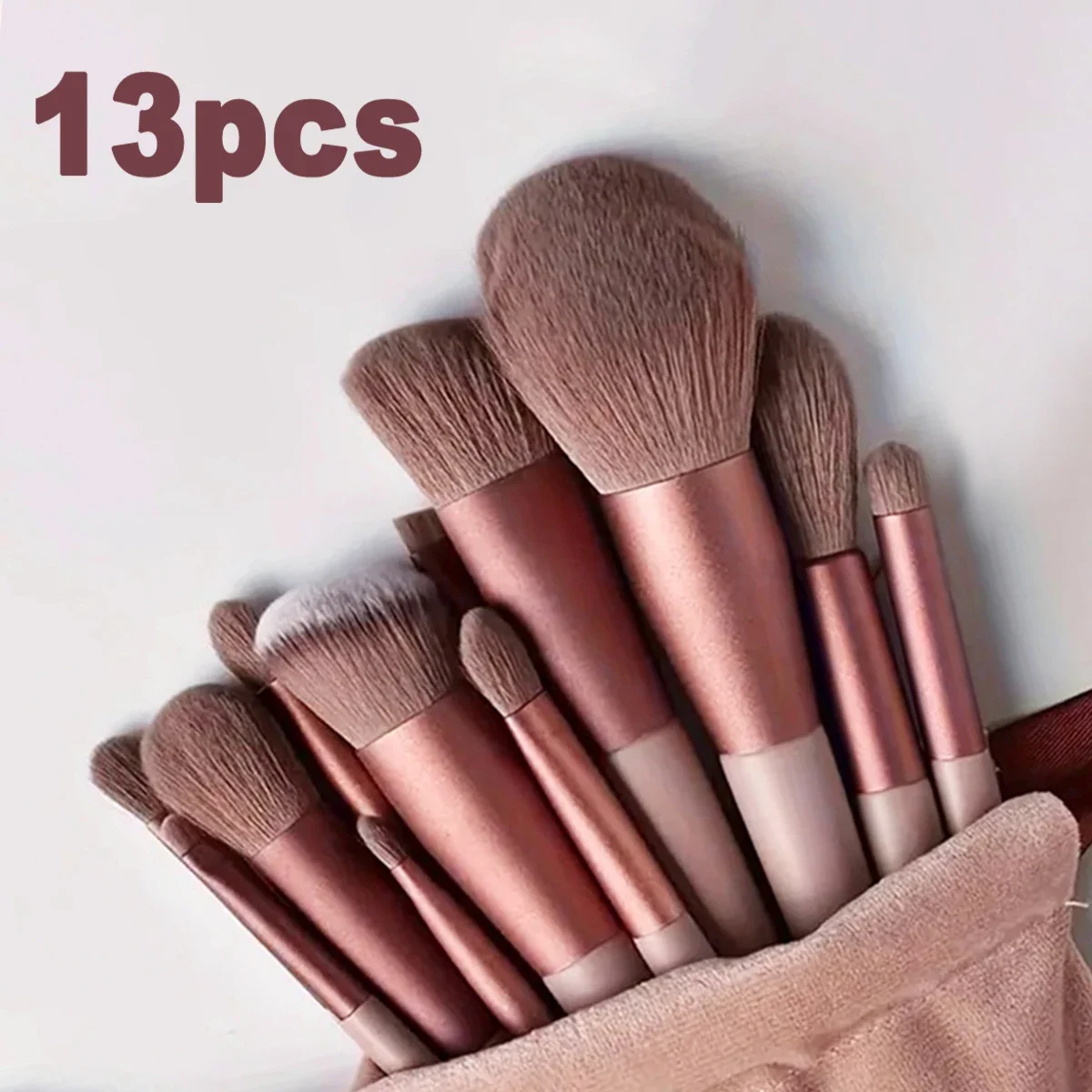 Juego de 13 Uds de brochas de maquillaje, base de sombra de ojos, juego completo de brochas de maquillaje, sombra de ojos, colorete, herramientas de maquillaje suavizantes de belleza