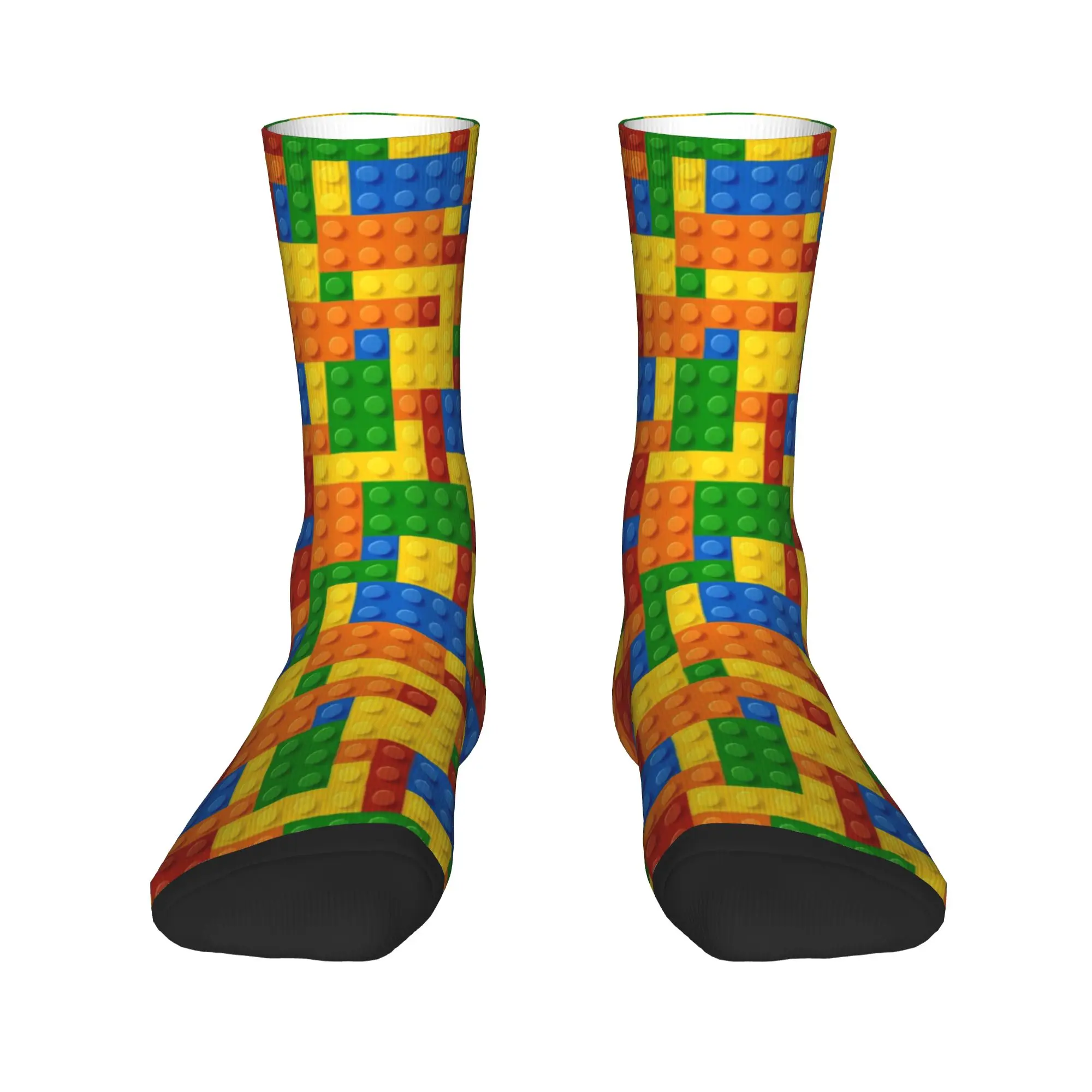 Happy Building Block Socks Novelty Fun Compression Socks Hip Hop Harajuku Trend Crew Socks Soft Breathable Crazy Party Gift