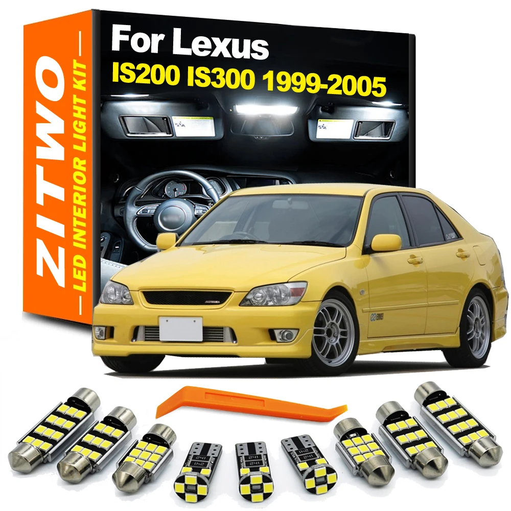 ZITWO 14Pcs Car LED Interior Bulb Kit For Lexus IS IS200 IS300 1999 2000 2001 2002 2003 2004 2005 Dome Reading Trunk Plate Light