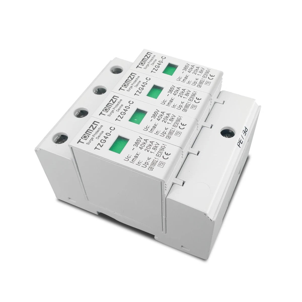 AC SPD 4P 3P+N 10-20KA 20-40KA 30-60KA 275V 385V House Surge Protector Protective Low-voltage  Arrester Device