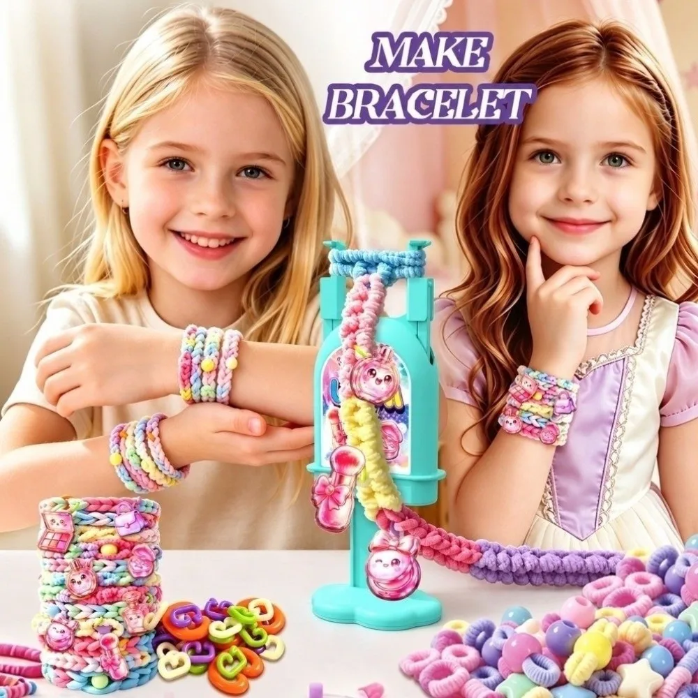 Handmade Rainbow Loom Kit Colorful Beads DIY Bracelet Making Kit Easy To Use Convenient Bracelets String Maker Kit