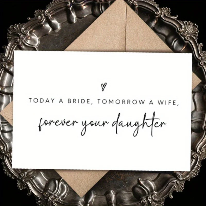 Elegant Wedding Cards - Bride, Mother & Father - Always Your Daughter, Minimalist Wedding Stationery - Ideal Gifts for Weddings, Anniversaries