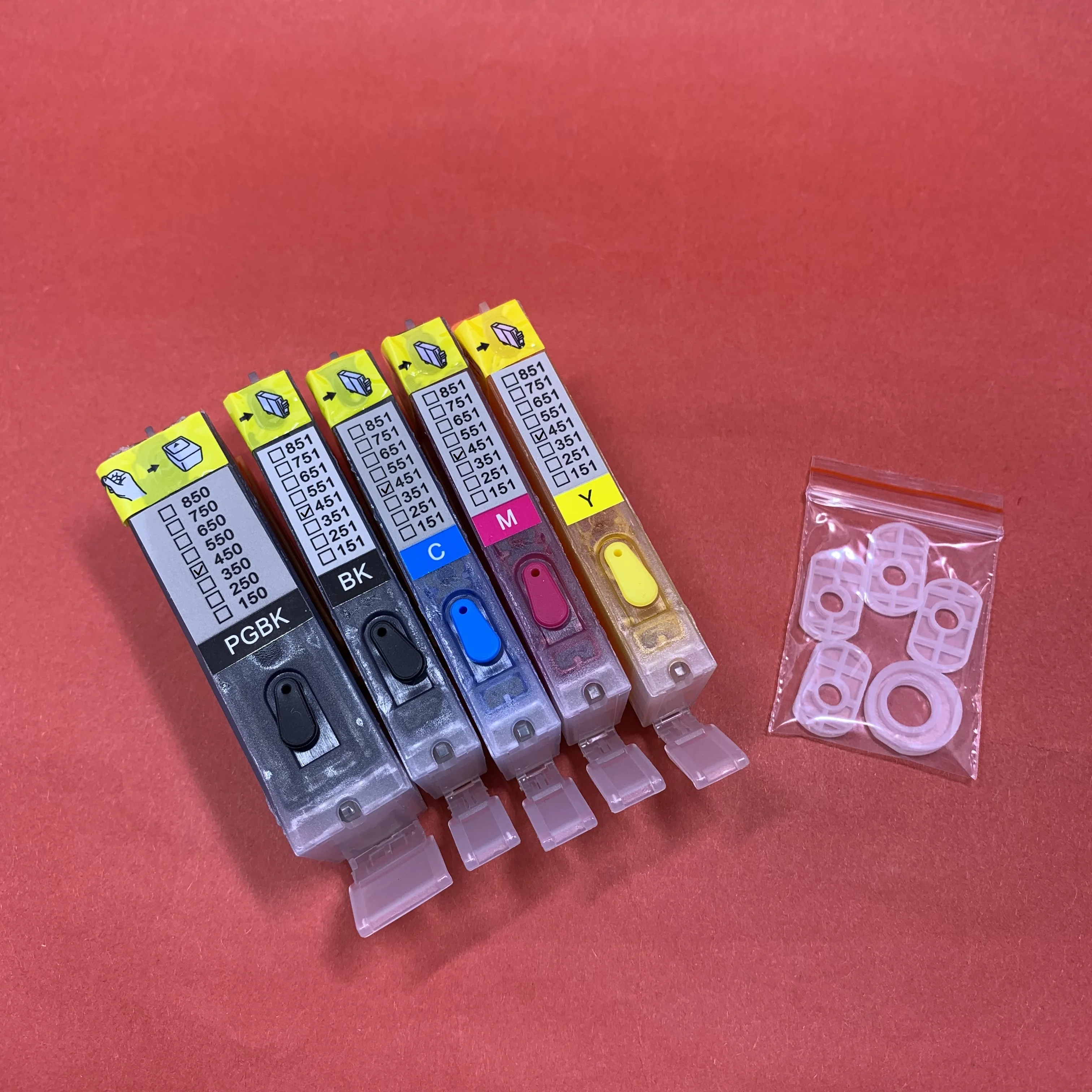 5Colors Full Dye Ink PGI-450 CLI-451 Refillable Cartridge with ARC for Canon PIXMA MG5440 MG5540 MG5640 MG6340 MG6440 MG6640