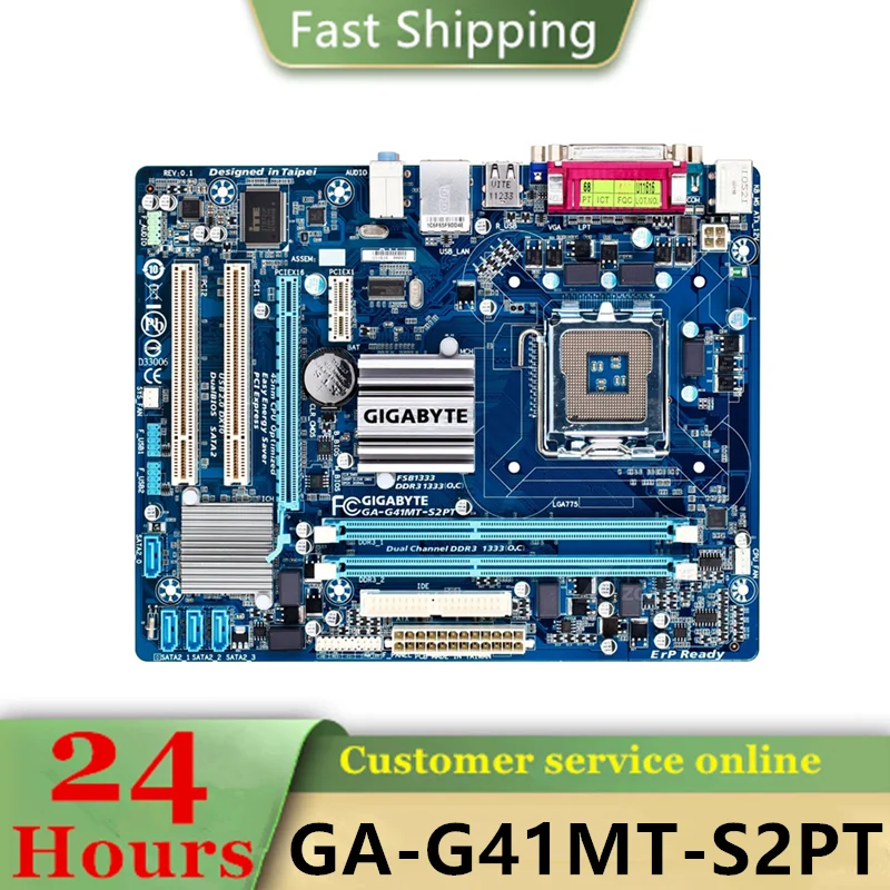 Original GA-G41MT-S2PT Motherboard LGA 775 DDR3 8G Desktop Mainboard SATA II Systemboard 100% tested