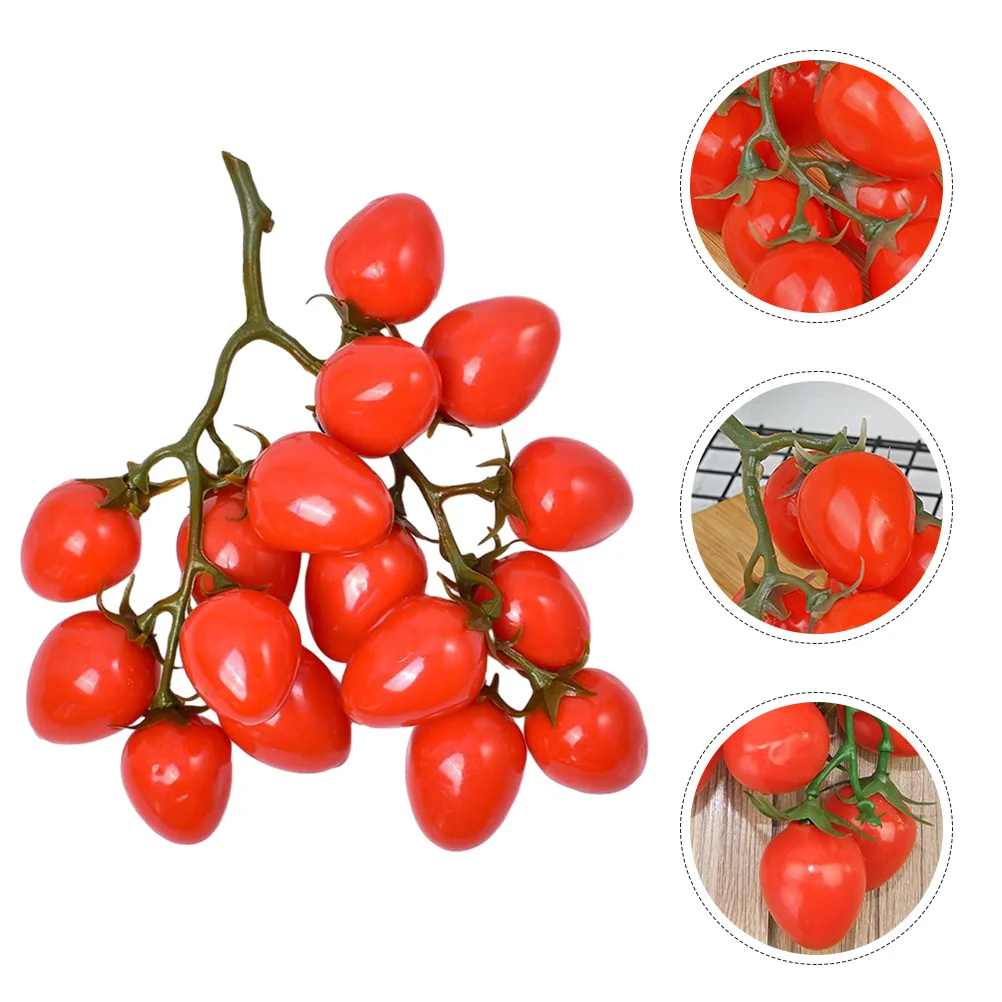 Simulation Cherry Tomatoes Bunches Elegant Stylish Decor Home Office Restaurant Display Lightweight Compact Fake Cherry Tomatoes