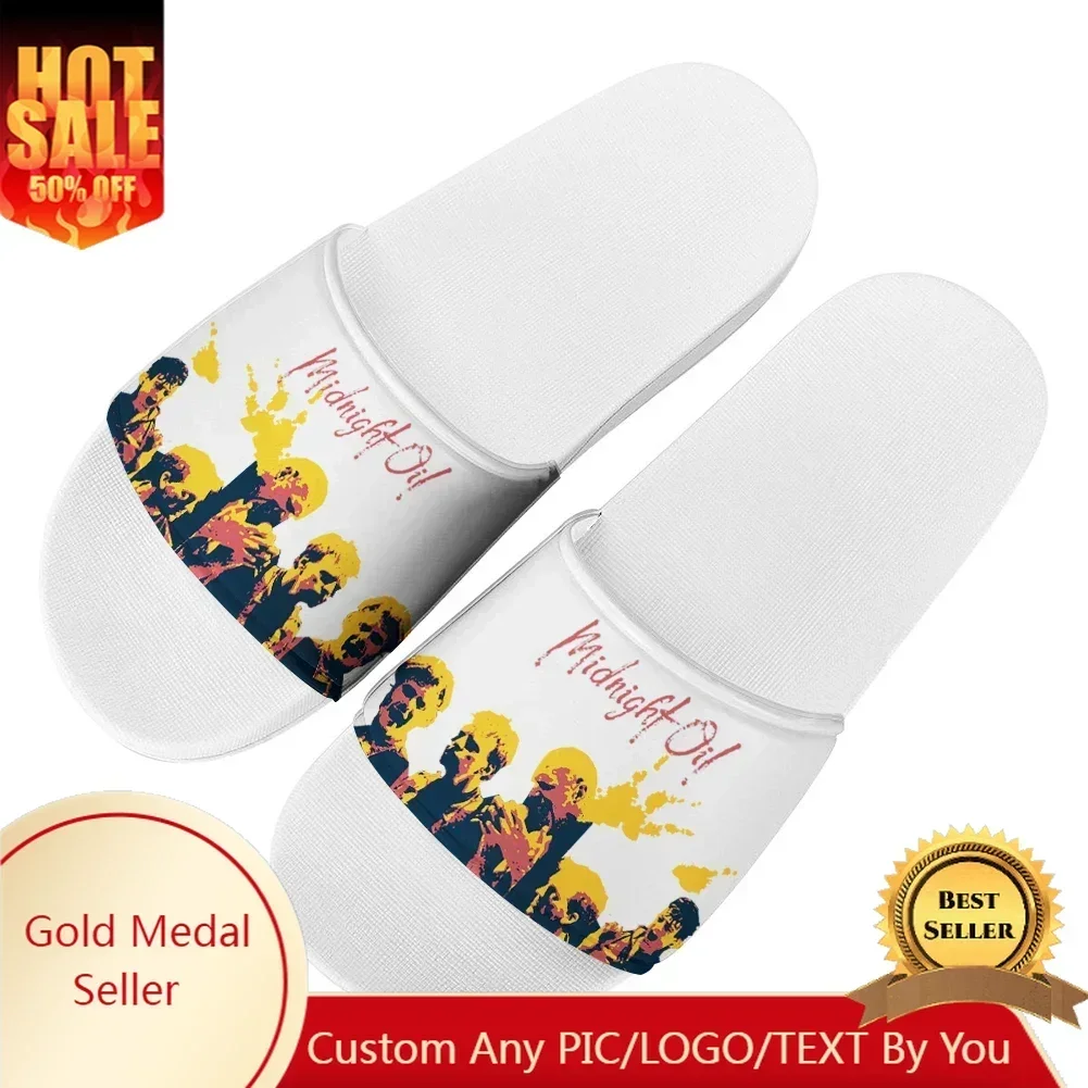 Midnight Oil Rock Band Slippers Home Water Shoes Men Women Teenagers Beach Pool Sandals Custom Made Summer Slipper