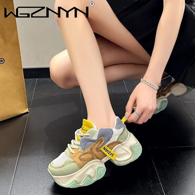 2024 High Quality Summer Autumn Luxury Designer Women Platform Sneakers Chunky Shoes Sport Vulcanized Shoes Female Casual Shoes