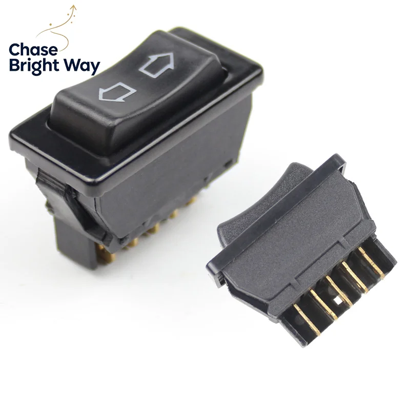 Universal 12V 20A Car Power Window Switch 5 Pin Auto Control Button Blue Illuminated