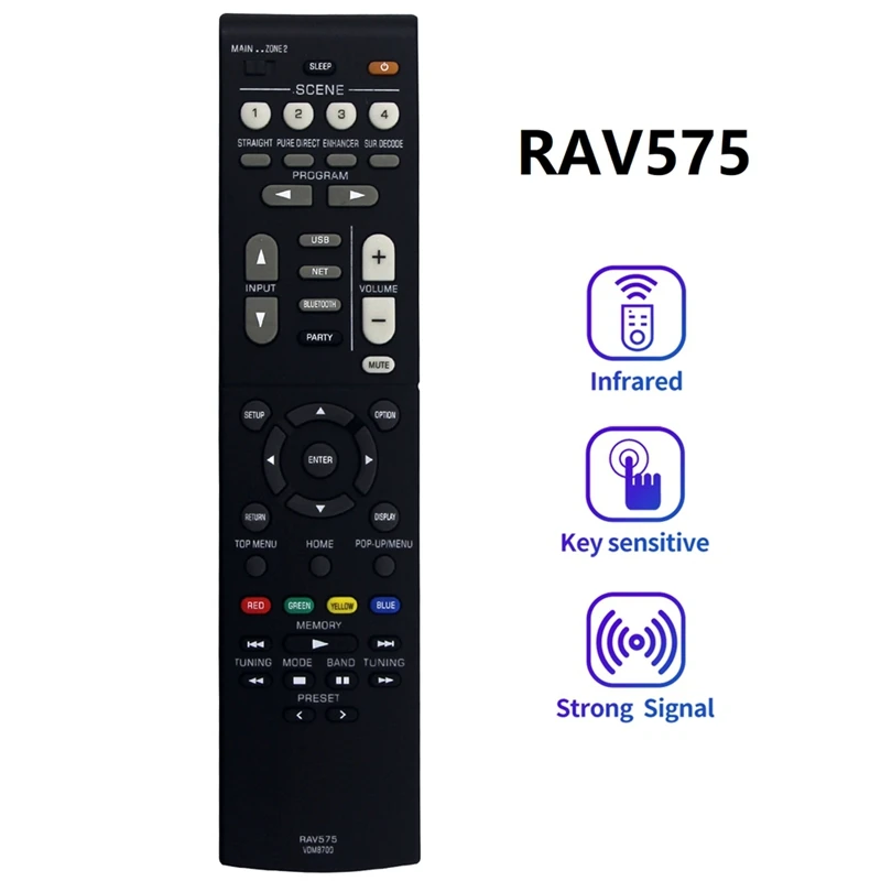 Replacement Remote Control Remote Control RAV575 For Yamaha RXV6A TSR700 TSR-700 TSR 700 Receiver System RX-V6A TSR-700 VDM87000