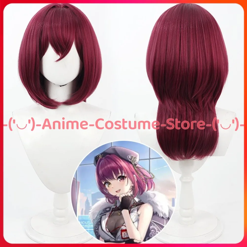 

VTuber Houshou Marine Cosplay Wig President Outfit Bob Anime Game Character Halloween Carnival Party Costume Wigs Synthetic Hair