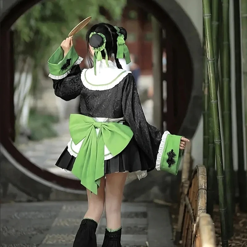 Anime Chinese Style Lolita Cosplay Costume Women Dress Maid Uniform Halloween Carnival Clothes - view 4