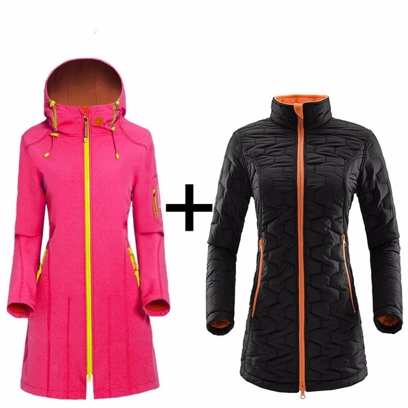 

Woman Spring Winter Outdoors Hiking Climbing Camping Ridding Clothes Catch Sweat SoftShell Windbreaker Waterproof Jacket Coat