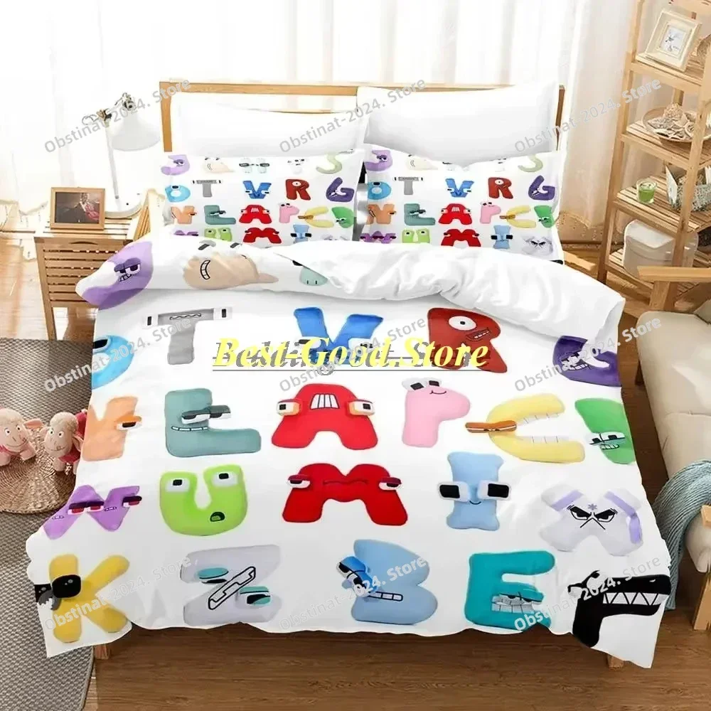 

2023 Alphabet Lore Bedding Set Single Twin Full Queen King Size Bed Sets Aldult Kid Bedroom Duvetcover Sets Anime Bed Sheet Set