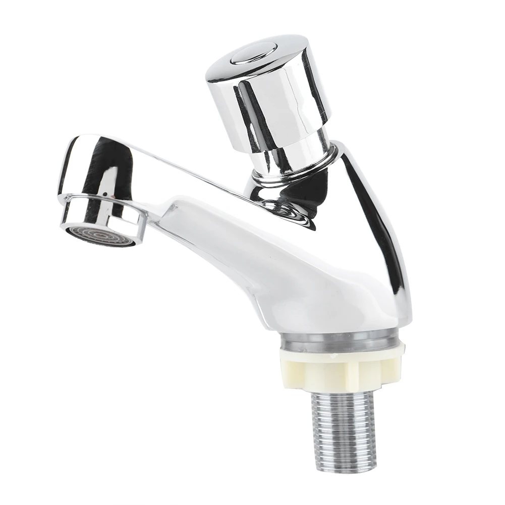 

Basin Faucet Sink Tap Public Ktchen Bathroom Chrome Plated Self Closing Water Saving Time Delay Basin Sink Tap Faucet Faucet