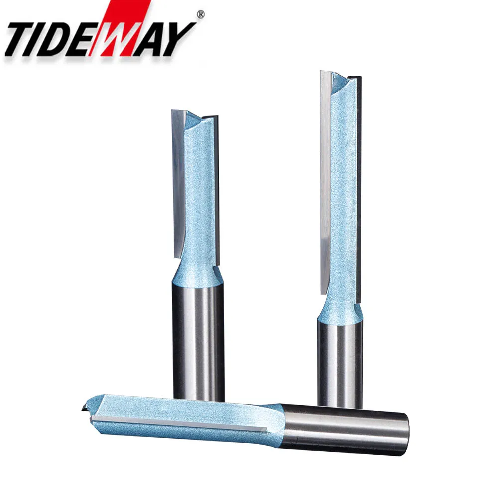 Tideway Industrial Grade 2 Flutes Inch Straight Router Bit Carbide Alloy Milling Cutter Hardwood Plywood MDF Woodworking Cutting