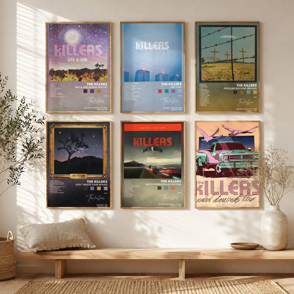 Indie Rock Band T-The Killers Poster All-match HD Waterproof Self-Adhesive Wall Art Sticker For Home Bedroom