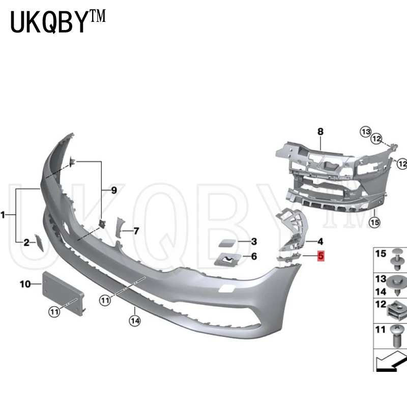 Левая сторона направляющего бампера 5 система G38 G30 G31 528Li 51117385349 51117385350