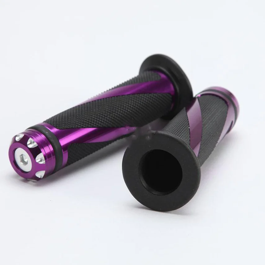 Motorcycle Hand Grip 7/8inch Handlebar Purple Stripe Motocross Handle Enduro for Ducati Monster Vespa Daytona 675 PCX125 ...