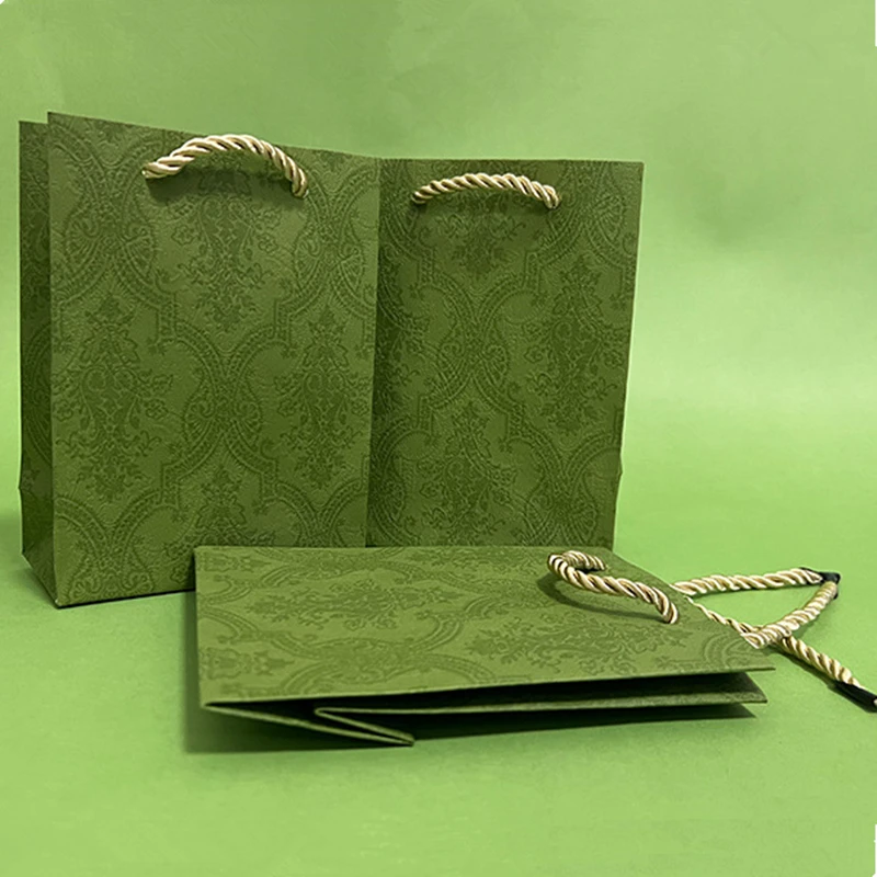 12 adet Ruj, parfüm hediye çantası, takı, retro paketleme çantası, çanta, açık lüks yeşil hediye keseleri