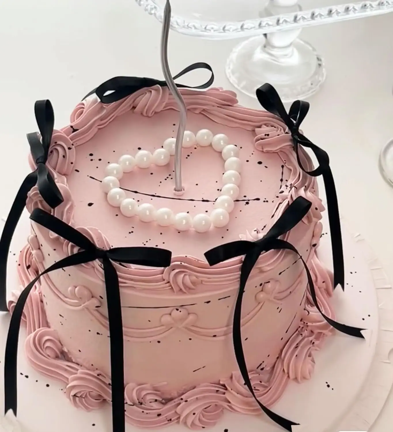 Kuchen-Topper mit Schleife, schwarze Bänder, Schleife, Kuchendekorationen für Geburtstag, Babyparty, Hochzeitstag, Neujahr, Partyzubehör – Detail 6