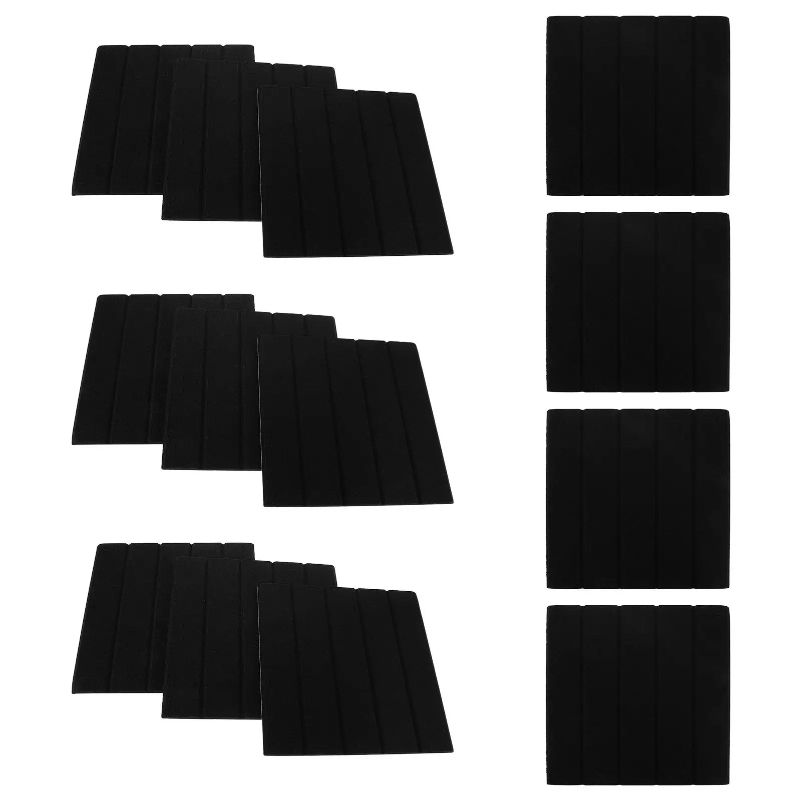 12Pcs Polyethylene Acoustic Wall Panels Vertical Striped Soundproofing Sound Absorption Decorative Noise Dampening for Recording