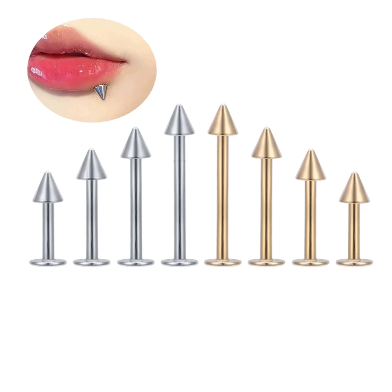 16G Surgical Stainless Steel Spikes Nose Septum Stud Internally Threaded Eyebrow Tragus Lip Rings Earrings Piercing Jewelry
