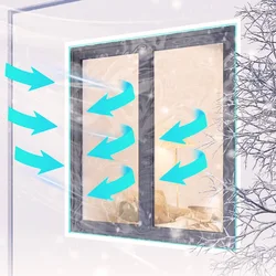 TYMF Winter Window film,Windproof Heat-insulating film,Transparent Plastic film White edge,Easy To Install and Disassemble type